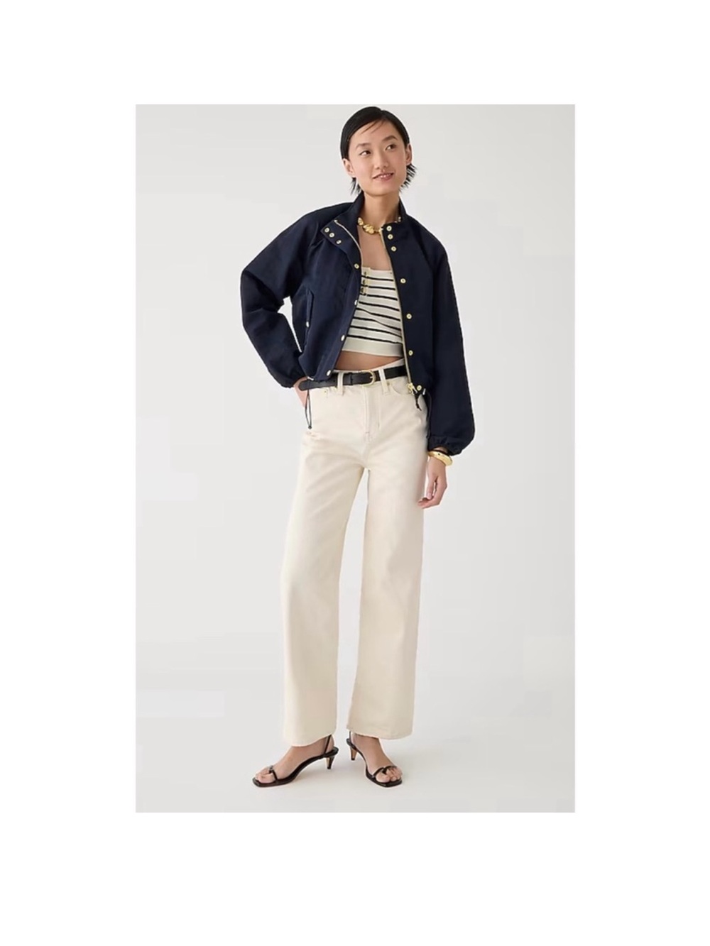 J. CREW Slim Wide Leg Jean in Ecru Cream Sz 27 $158